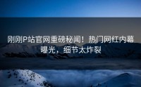 刚刚P站官网重磅秘闻！热门网红内幕曝光，细节太炸裂