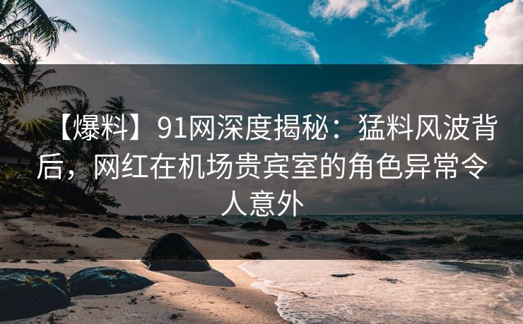 【爆料】91网深度揭秘：猛料风波背后，网红在机场贵宾室的角色异常令人意外