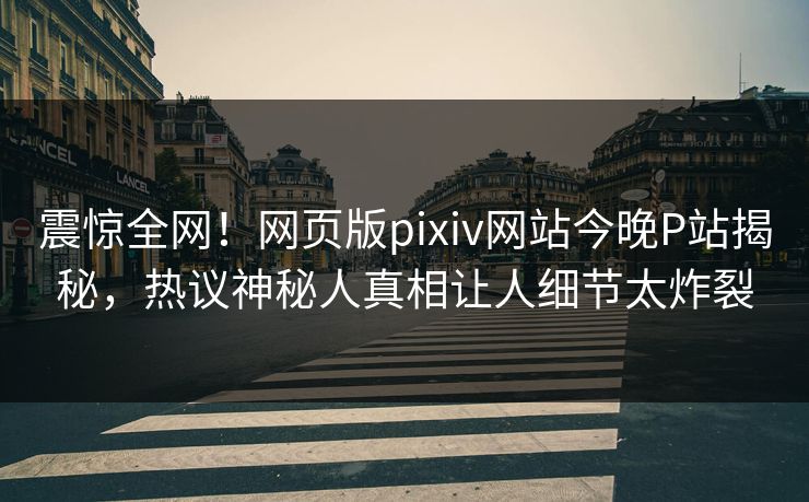 震惊全网！网页版pixiv网站今晚P站揭秘，热议神秘人真相让人细节太炸裂