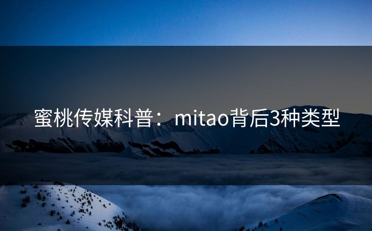 蜜桃传媒科普：mitao背后3种类型