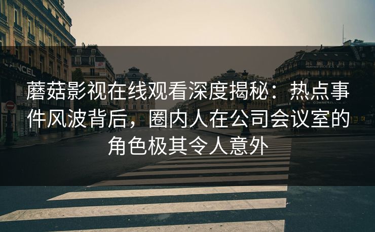 蘑菇影视在线观看深度揭秘：热点事件风波背后，圈内人在公司会议室的角色极其令人意外